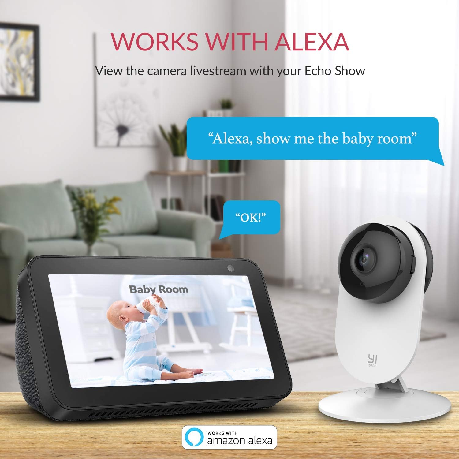 2pc 1080p WiFi Indoor Security Camera with Night Vision, 2-Way Audio, Pack of 2 F152426