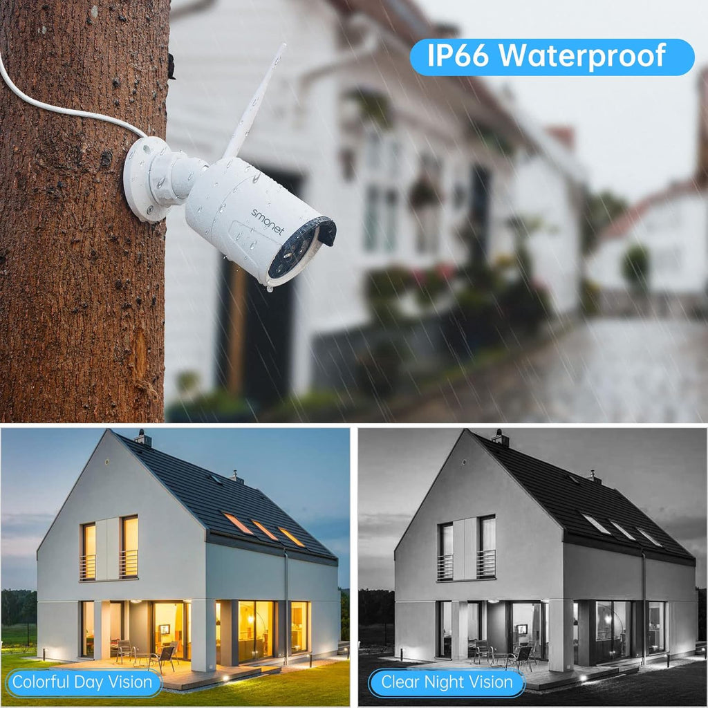 3MP Wireless Security Camera System with Audio, 8CH NVR, 8Pcs 3MP WiFi IP Cameras, 2TB Hard Drive J2792