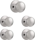 Brushed Nickel Passage Door Knobs, 6 Pack W656501