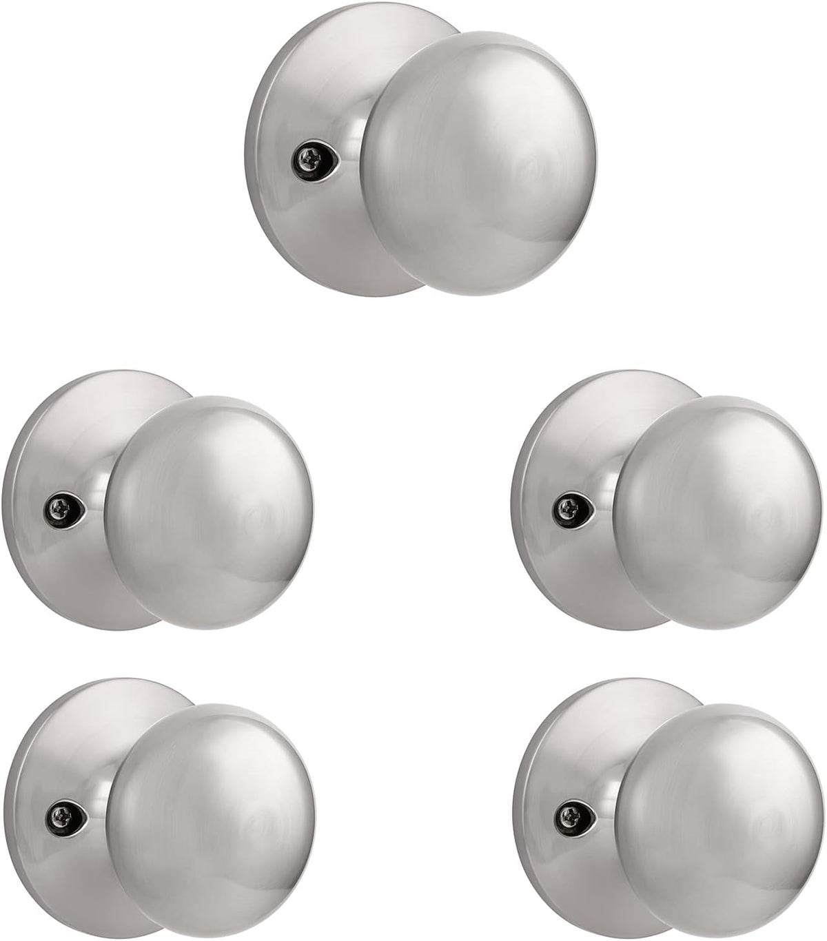 Brushed Nickel Passage Door Knobs, 6 Pack W656501