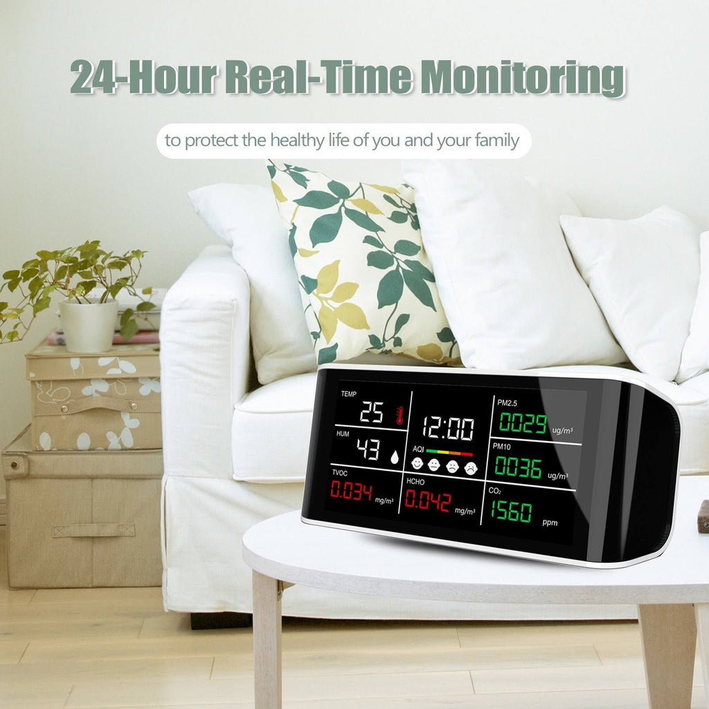 Portable Air Quality Analyzer CO2 PM2.5 PM10 Hcho TOVC Temperature Humidity Detector R9834