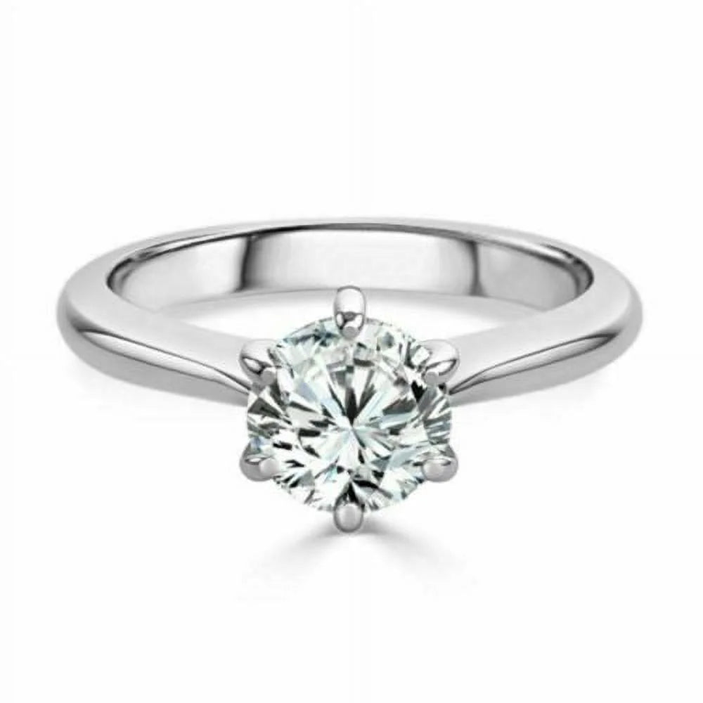 14K White Gold Moissanite Solitaire Engagement Ring Z986171