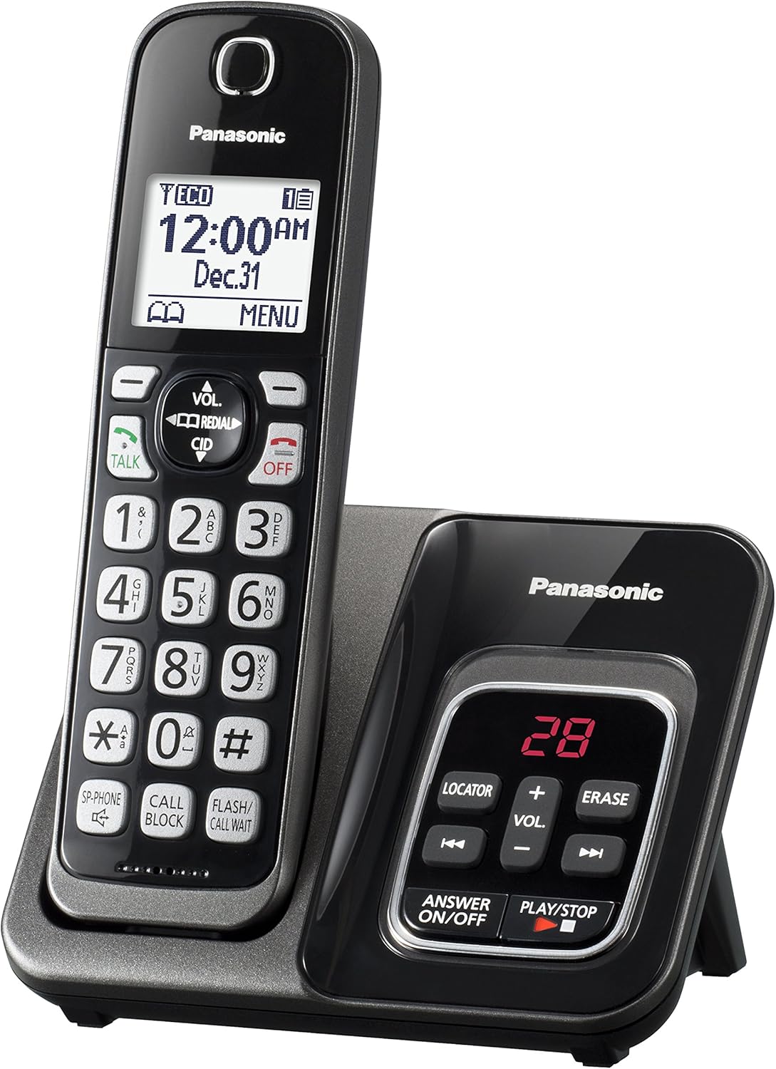 Cordless Phone with Answering Machine and Smart Call Block - 2 Handsets Y175485