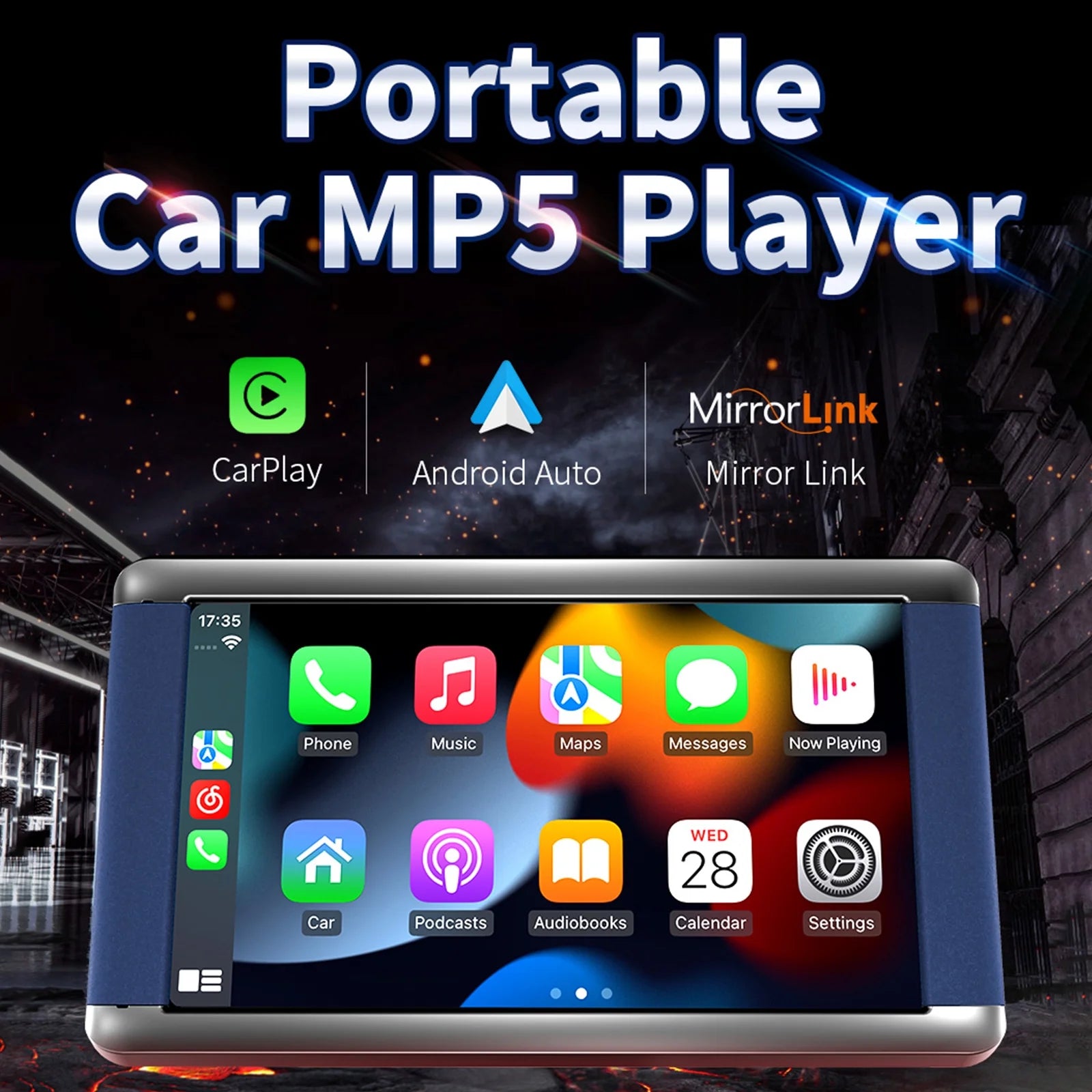 7" Portable Bluetooth Car MP5 Player Monitor Wireless Carplay Camera K784200