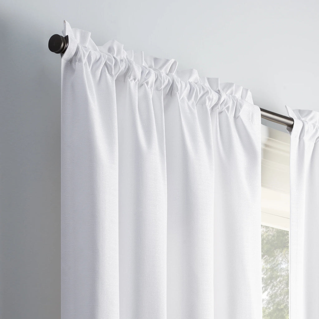 White Rod Pocket Single Curtain Panel J42962