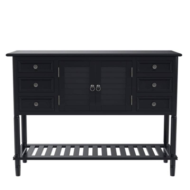 Blue 6 Drawer Console Table with Cabinet and Shelf S809
