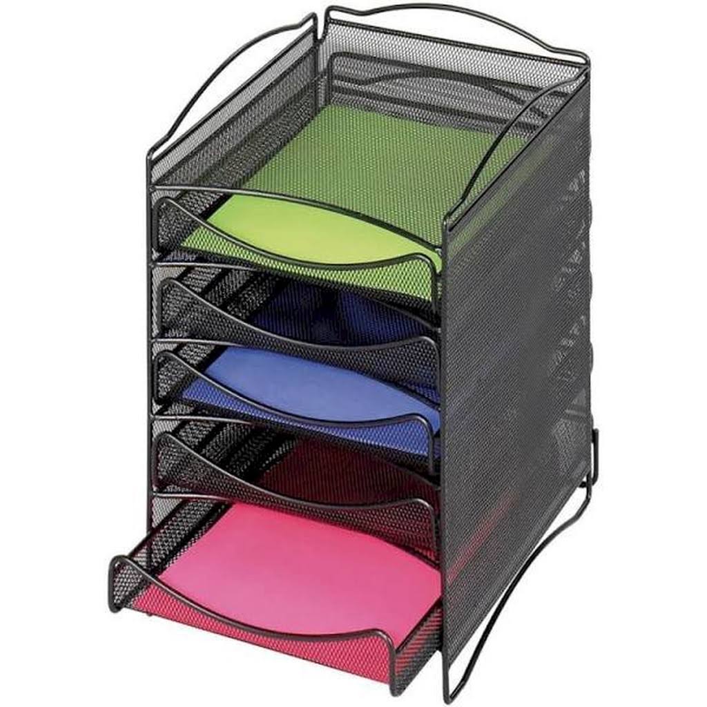 5-Drawer Mesh Literature Organizer Black S492