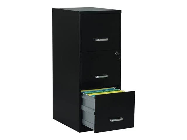 Vertical Filing Cabinet 3 Drawer Metal Black K8349