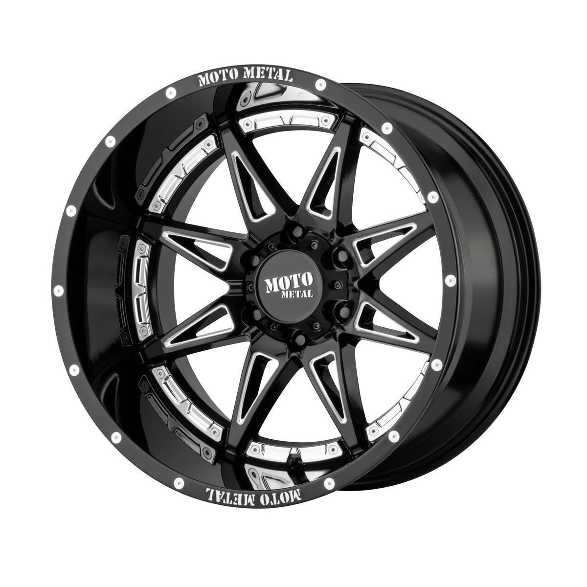 Gloss Black Milled 20x9 Wheel L7520