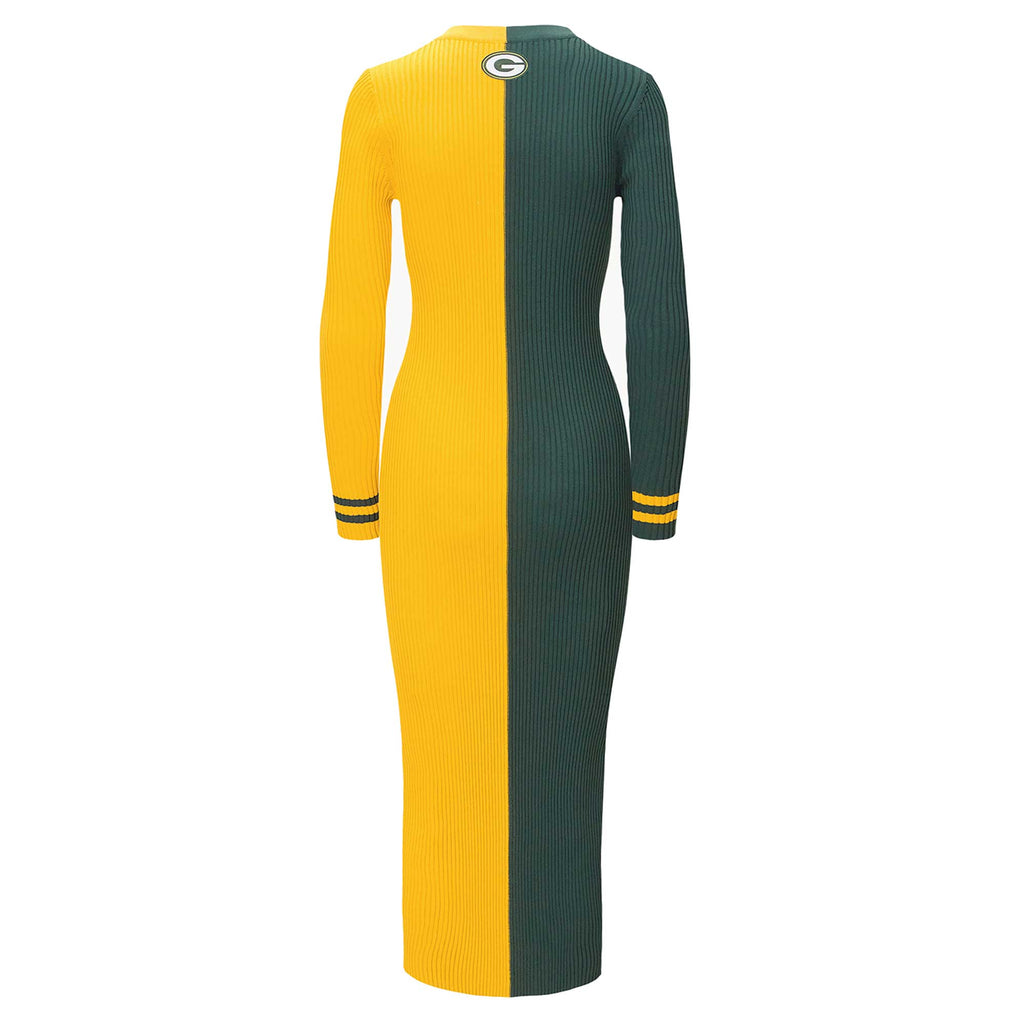 Green Bay Packers Knit Button-Up Sweater Dress M925060