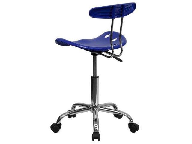 Vibrant Nautical Blue Chrome Swivel Task Chair and Tractor Seat Stool A29830