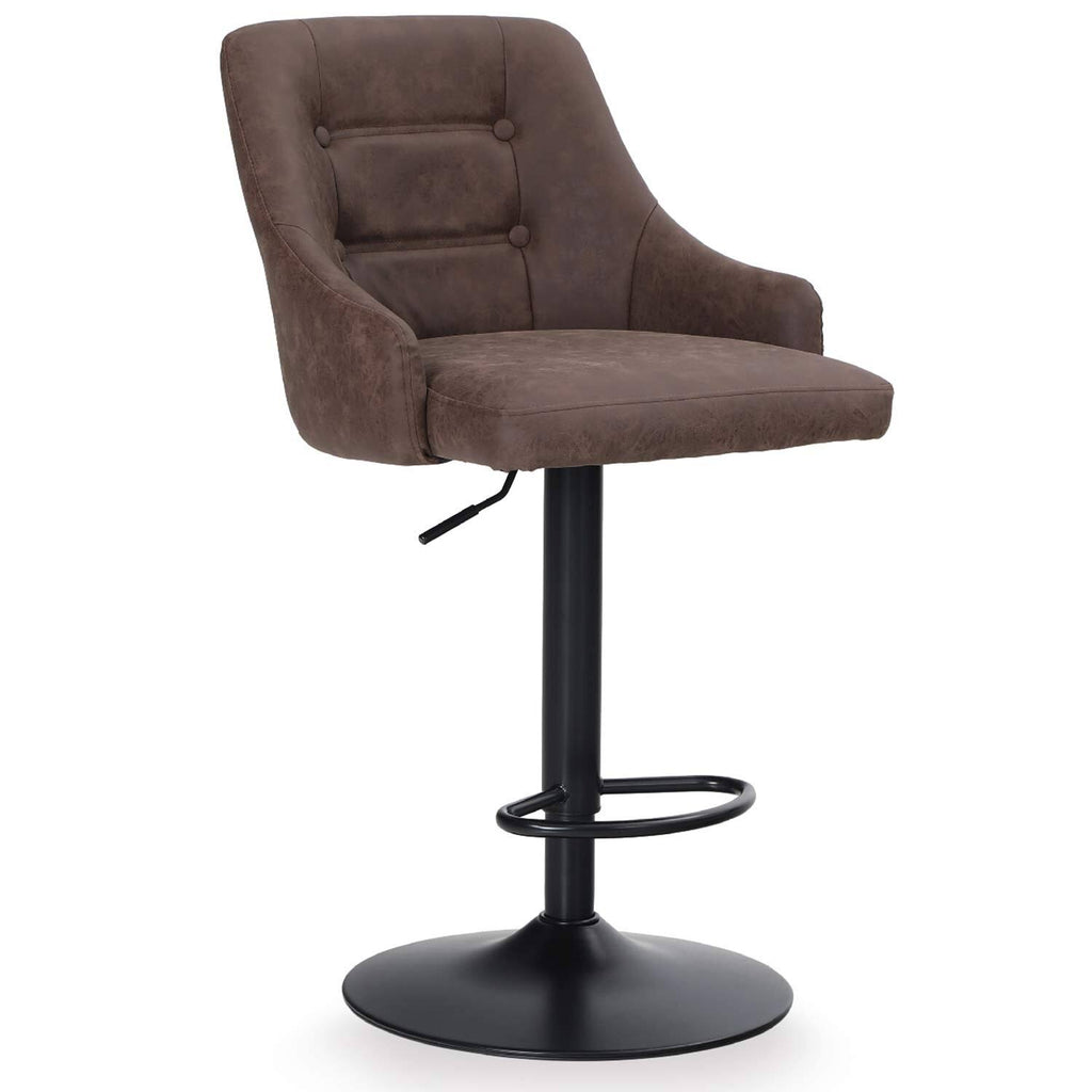 Brown Faux Leather Swivel Bar Stool Y5085