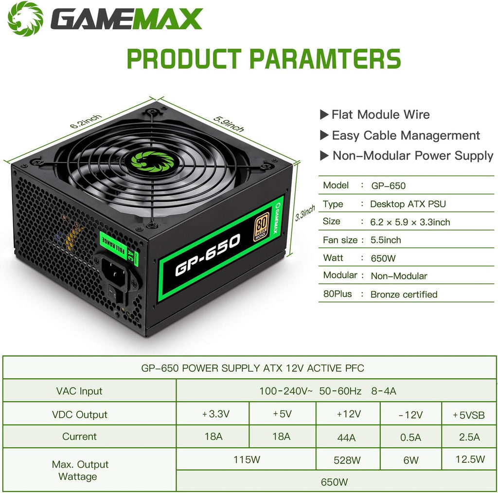 650W 80+ Bronze Non-Modular Power Supply R874892
