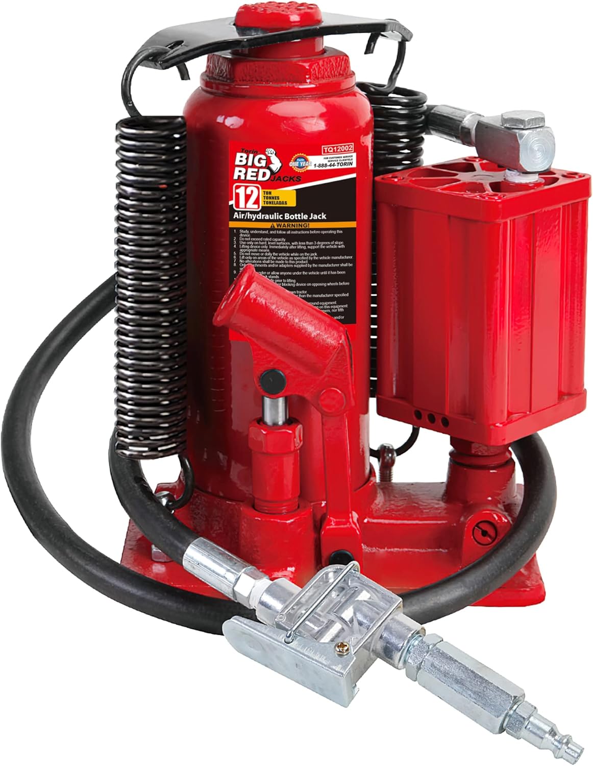 12 Ton Pneumatic Air Hydraulic Bottle Jack with Manual Hand Pump L652700