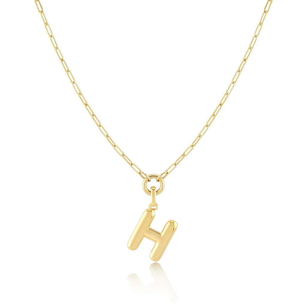 Gold-Filled Initial Necklace with A-Z Pendant Paperclip Chain H27224