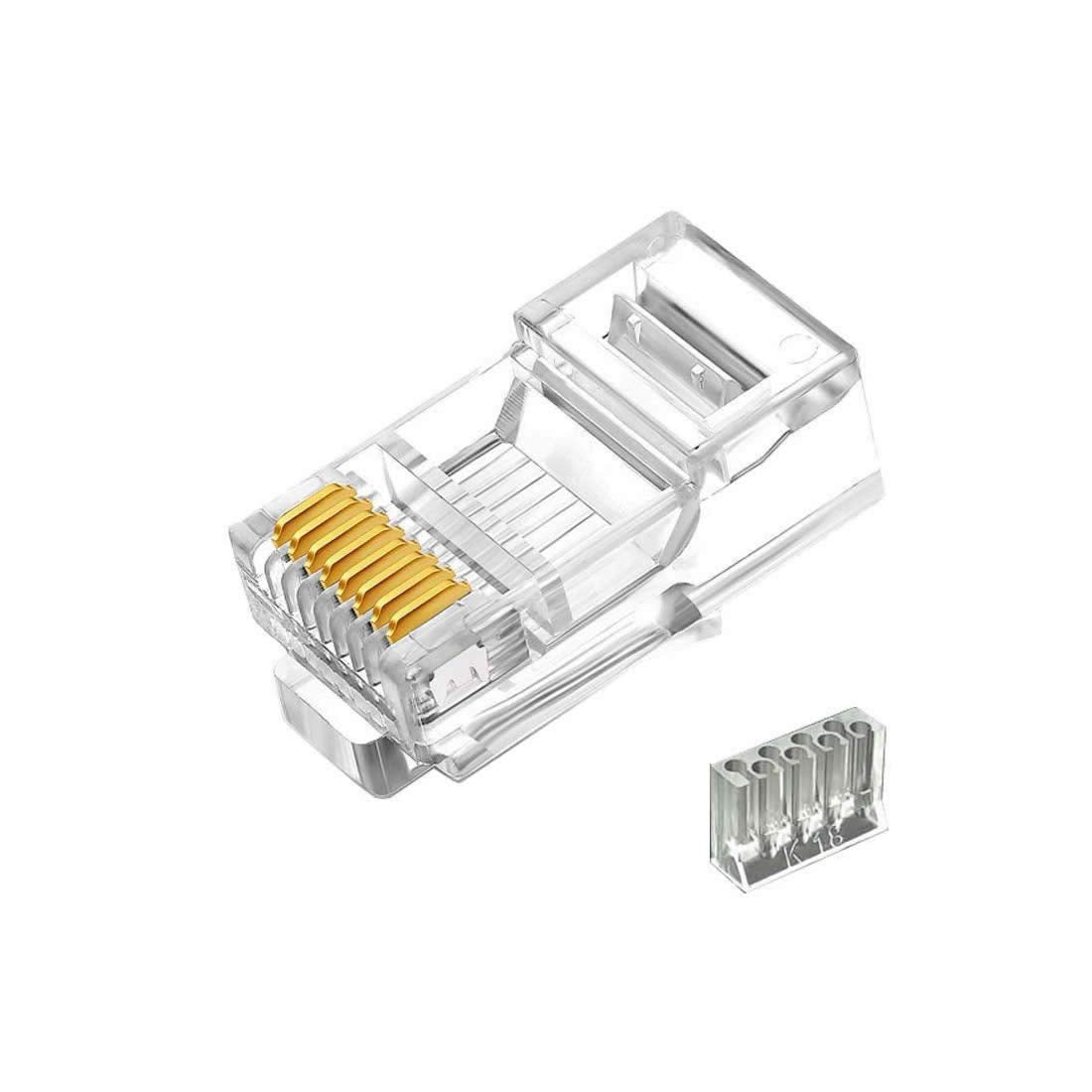 100 Pcs Cat7 RJ45 Metal Shielded Connectors H5197
