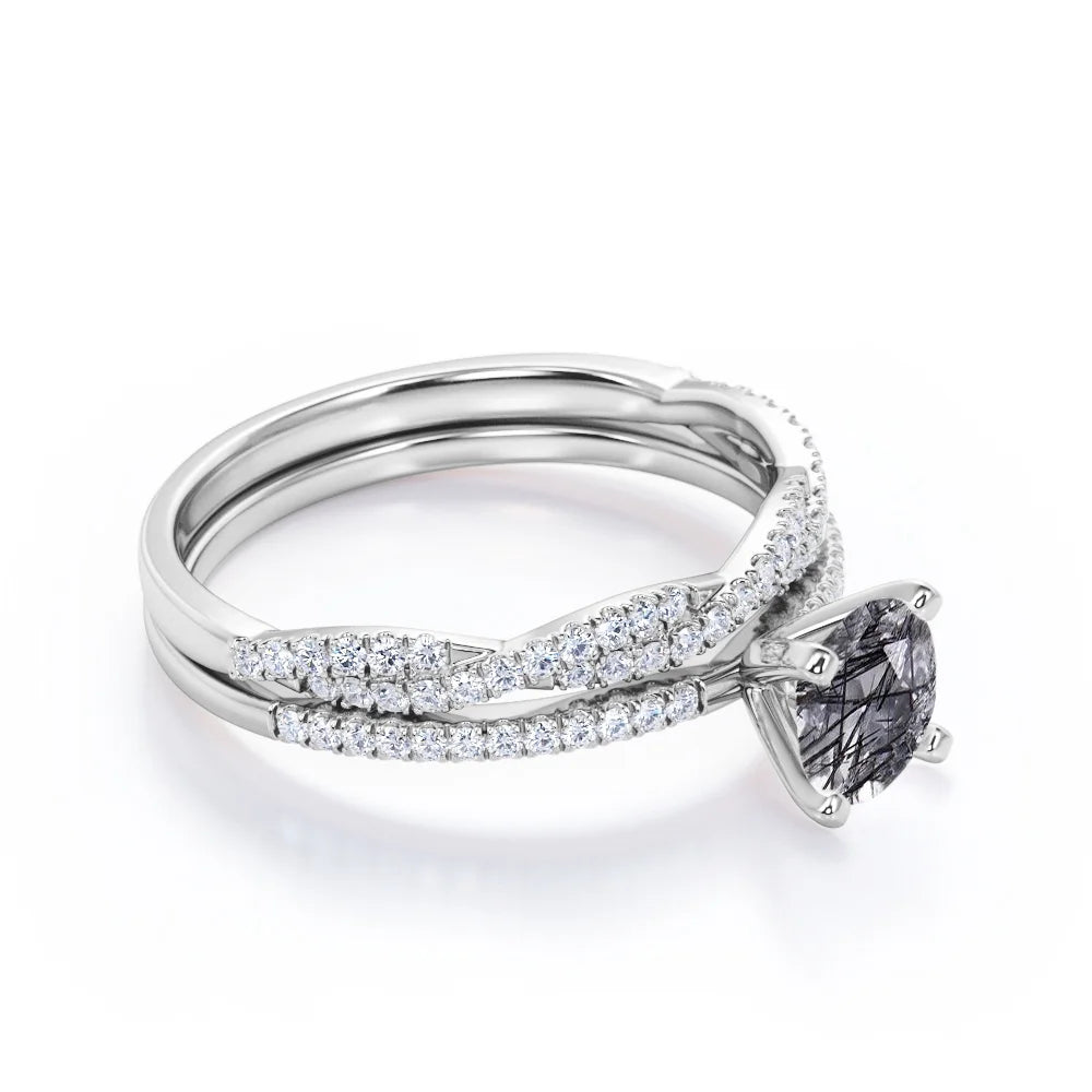 18K White Gold Plated Bridal Set V88687