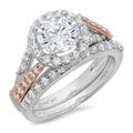 18K White Rose Gold Halo Engagement Ring with Diamond H330288