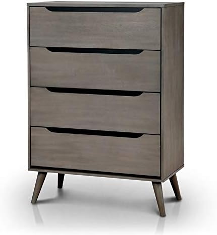 Gray 4-Drawer Wood Chest E385