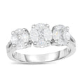 14K White Gold Marquise and Princess-Cut Composite Diamond Three Stone Engagement Ring I895365