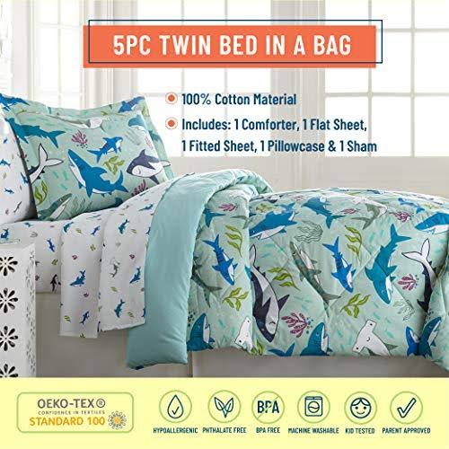 5 PC Twin Cotton Bed in A Bag Q6446