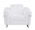 White Top Grain Italian Leather Power Recliner Chair V492