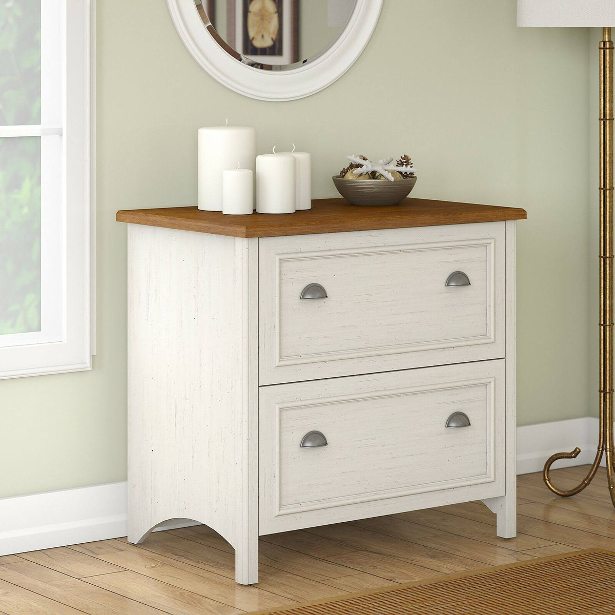 Modern Lateral Filing Cabinet Wood H8986