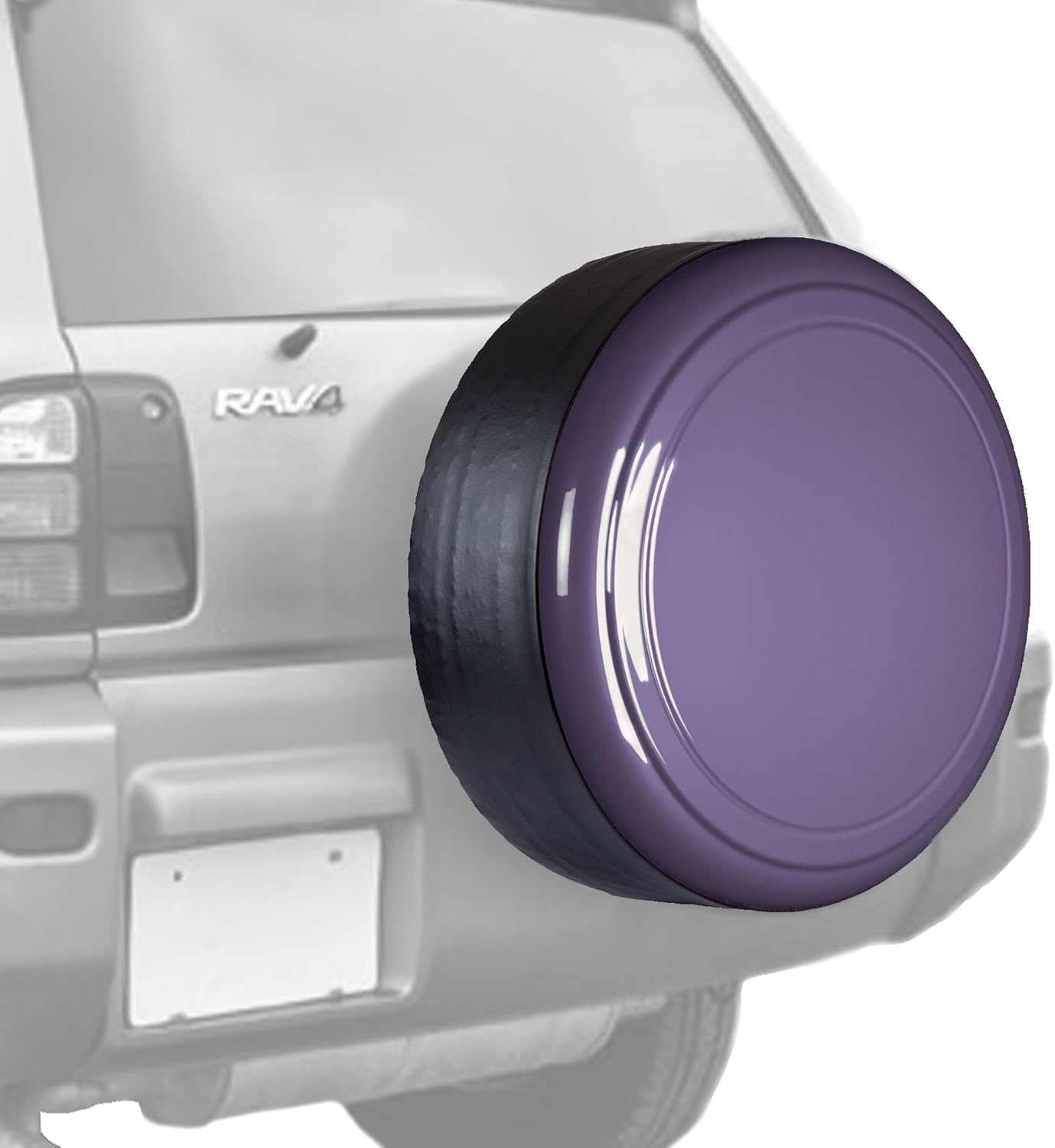 28" Color Matched Rigid Tire Cover for Toyota RAV4 (95-00) - Plastic Face & Vinyl Band - Alpine Silver B2427