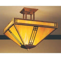 Semi Flush Mount Verdigris Patina Amber Mica Z71293