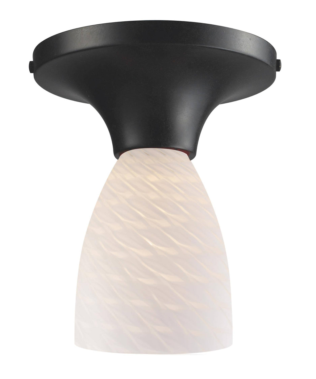 Dark Rust White Swirl Glass Semi-Flush Light Y404754