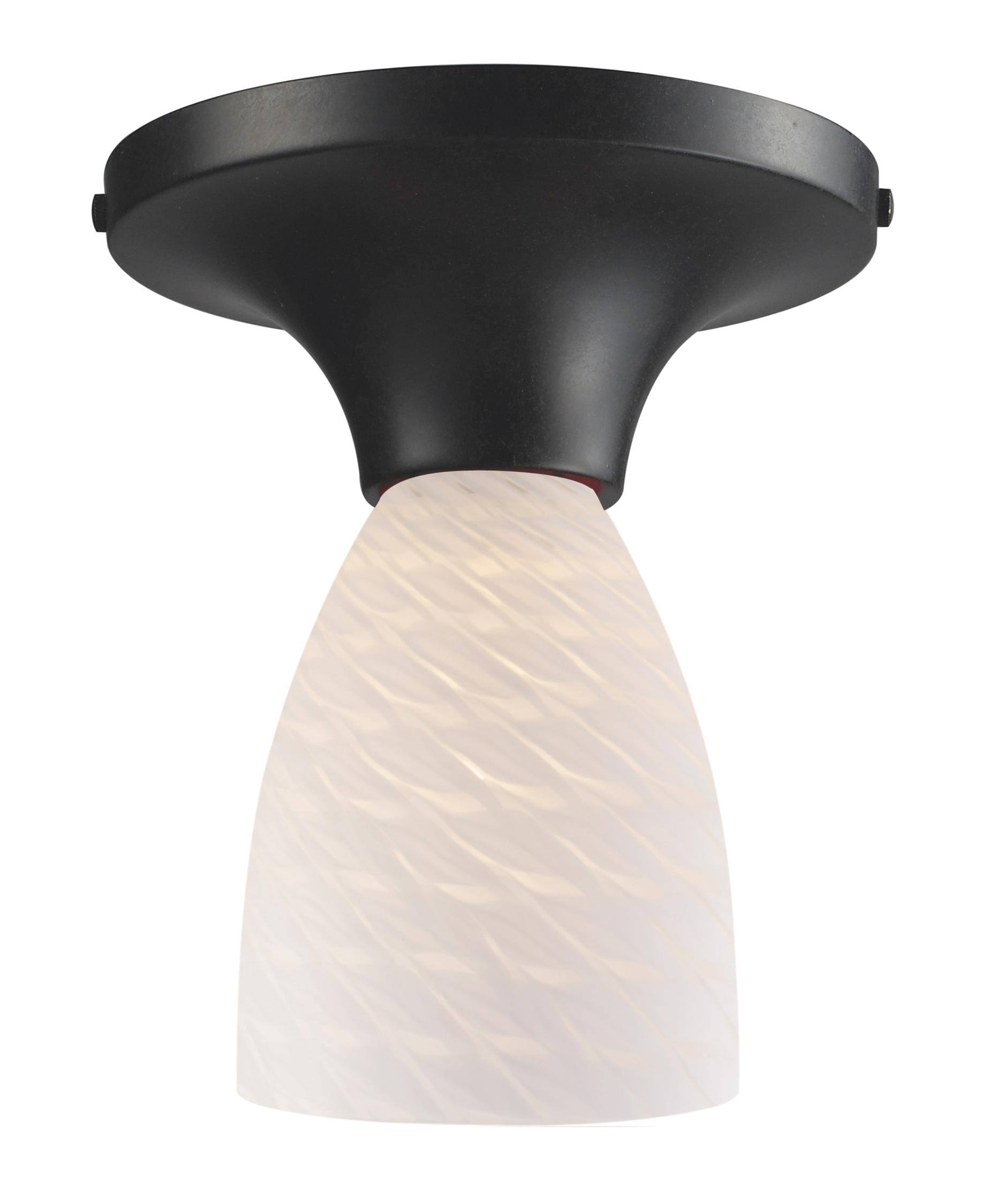 Dark Rust White Swirl Glass Semi-Flush Light Y404754