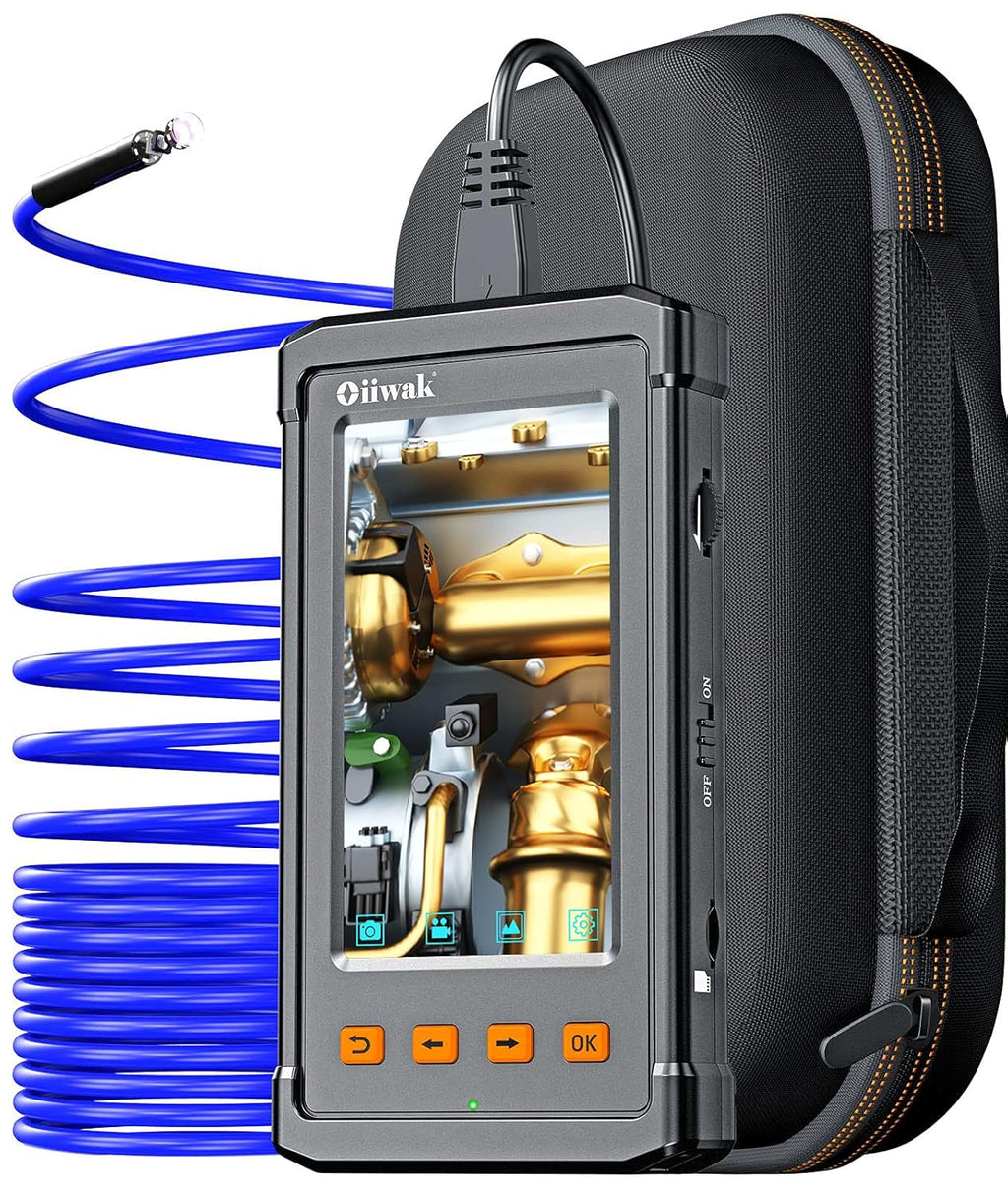 Industrial Endoscope Camera 5.5mm Waterproof 1080P HD 4.3 Screen with Light, 11.5FT Cable P4592