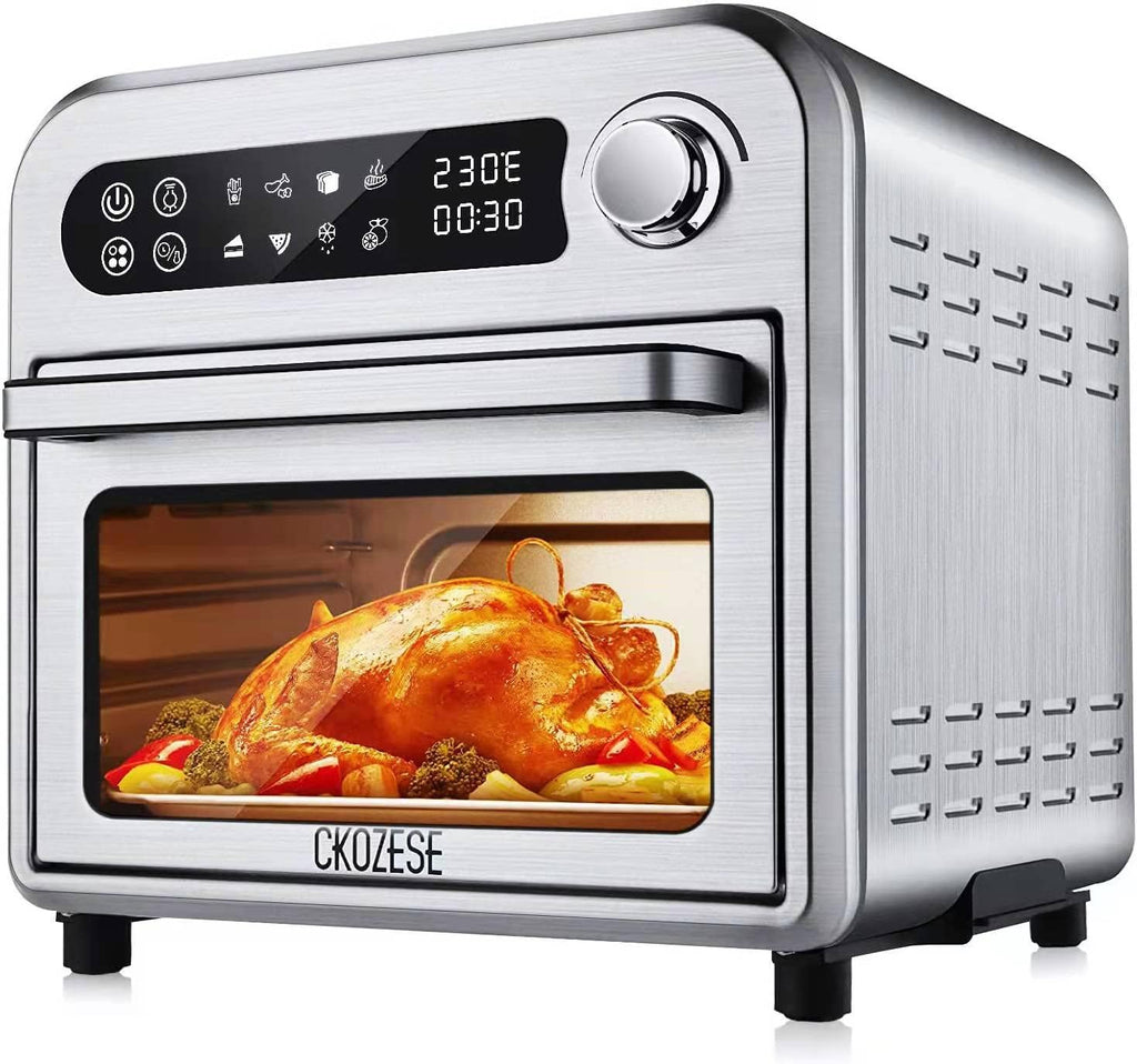 8-In-1 Toaster Oven Air Fryer, 6-Slice Compact Convection Oven, Black Stainless Steel S908021