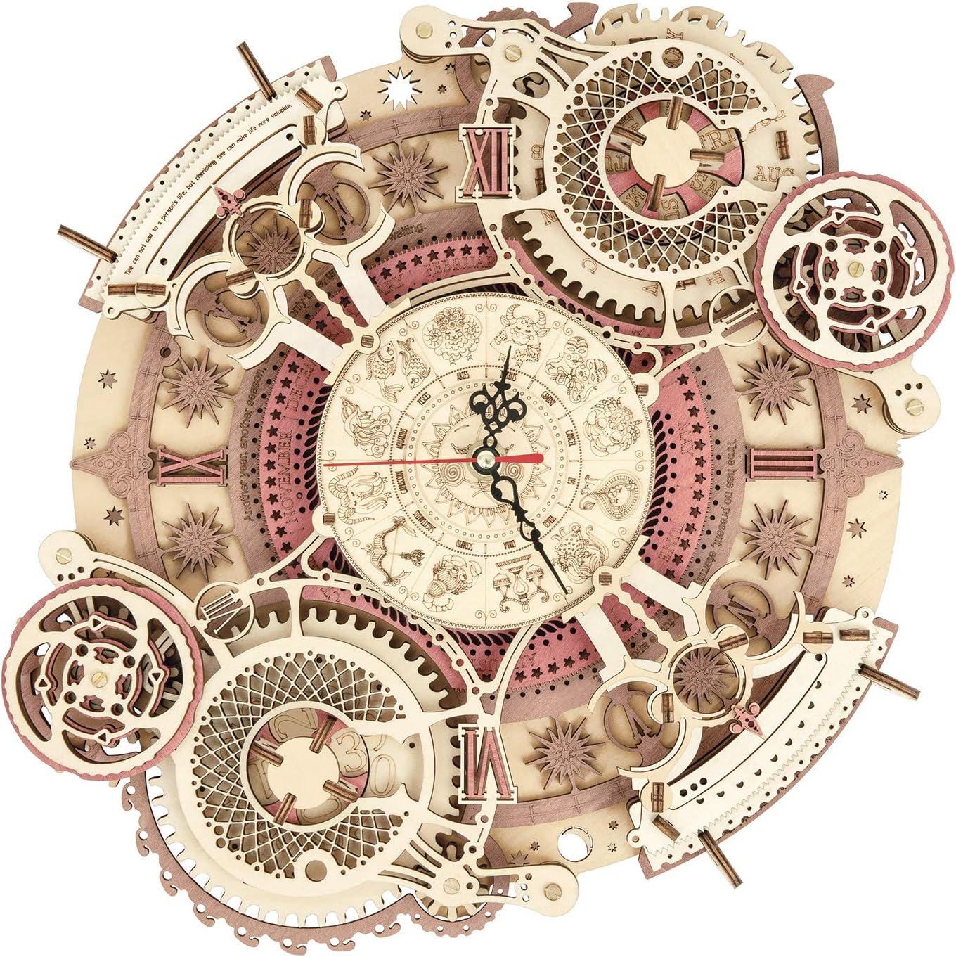 3D Puzzle Wooden Calendar Clock DIY Model Kit E59391