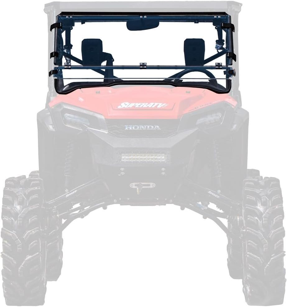 Heavy Duty Scratch Resistant Flip/Fold Down 2-in-1 Windshield 1/4 Thick Polycarbonate Hard Coated K843