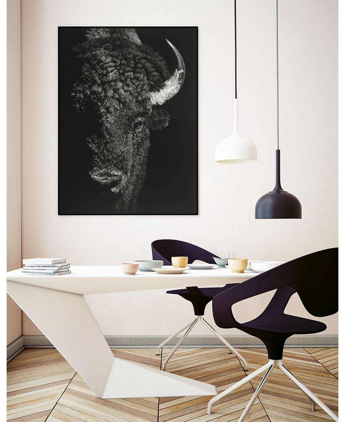Framed Canvas Art Block - Tan S5866