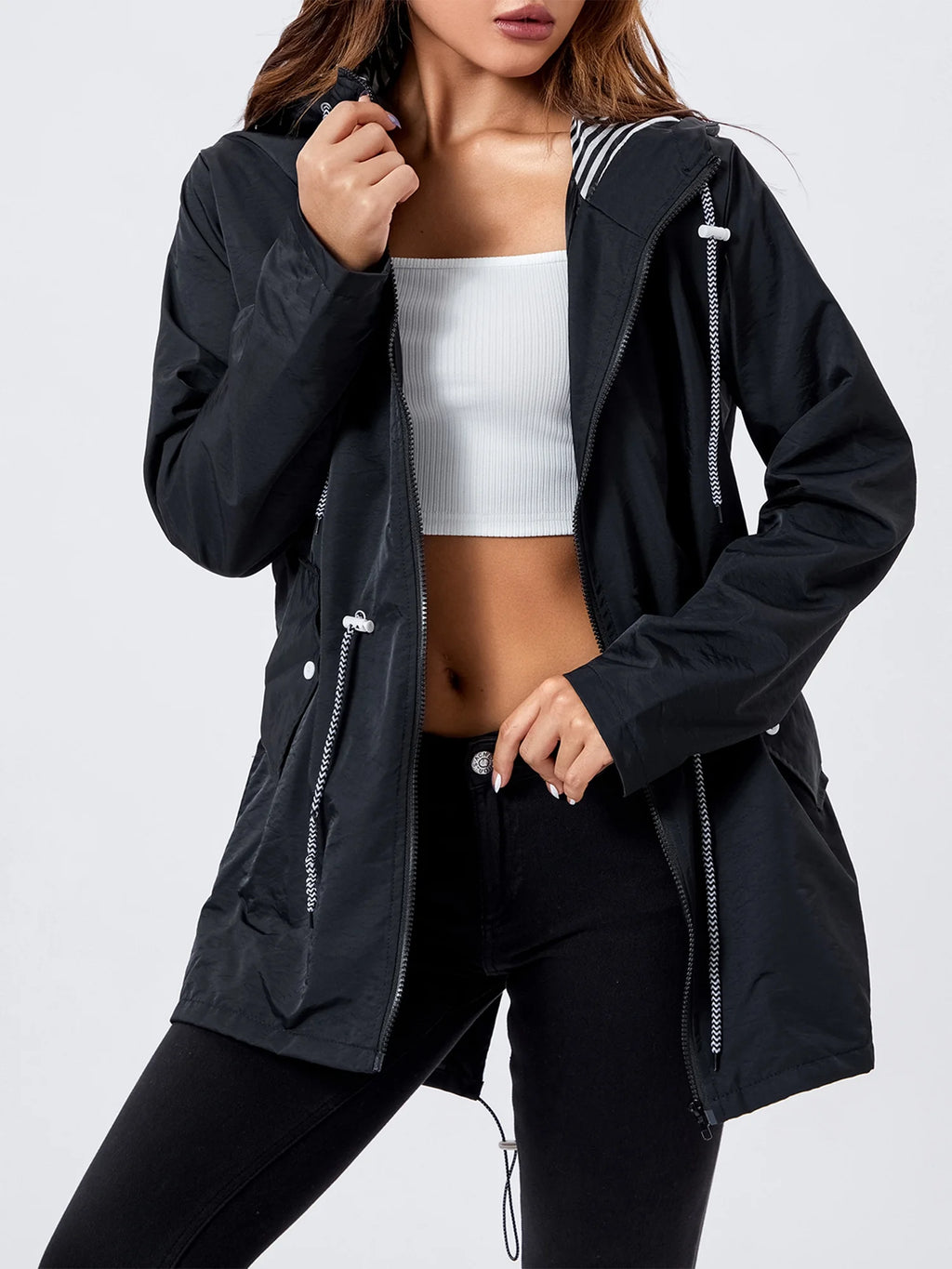 Waterproof SoftShell Ski Jacket with Hood V875464