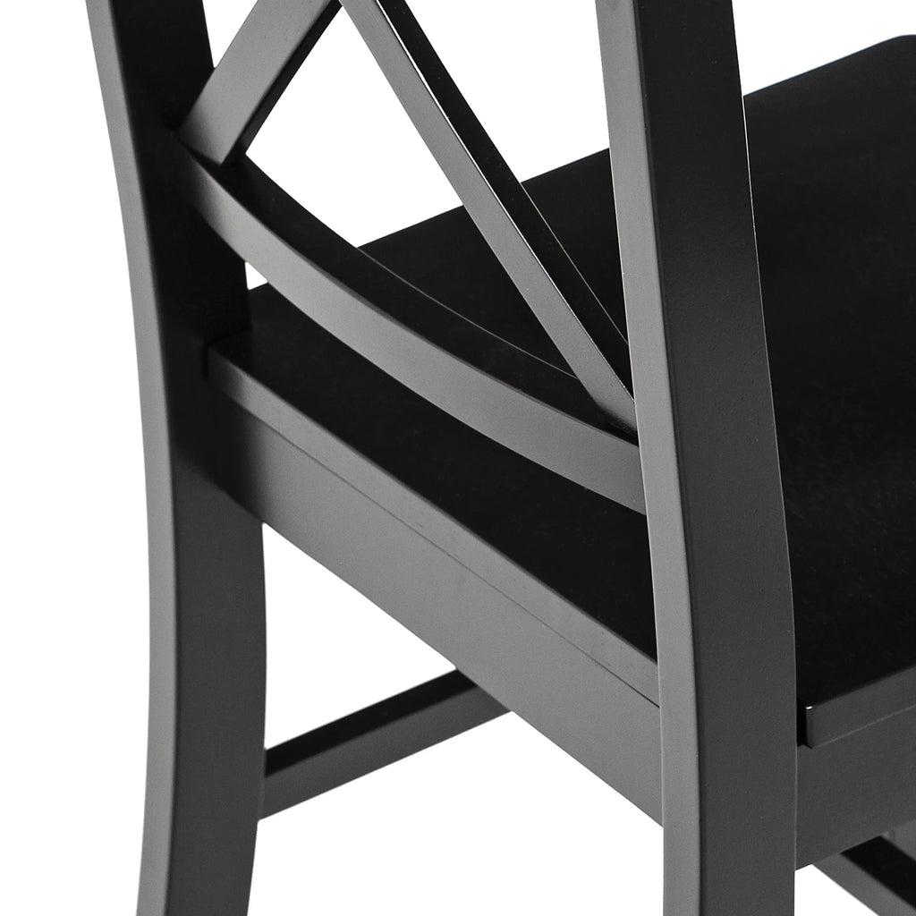 Antique Black Wood Dining Chairs, Set of 2 K828844