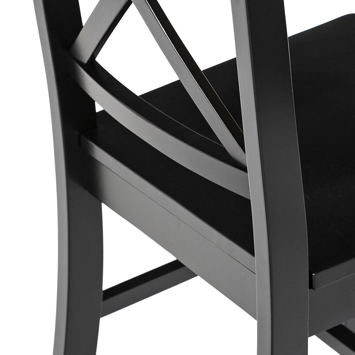 Antique Black Wood Dining Chairs, Set of 2 K828844