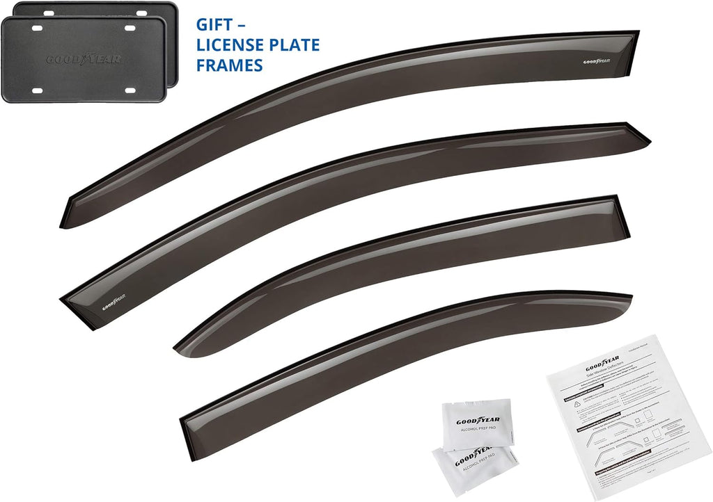 4 Pieces Tape-on Side Window Deflectors for Ford Fiesta Sedan H41801
