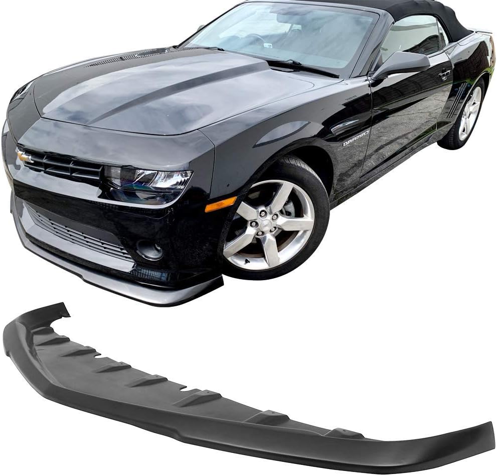 Unpainted Black Polyurethane Front Lip Splitter for 2014-2015 Chevy Camaro V6 LT LS G66339