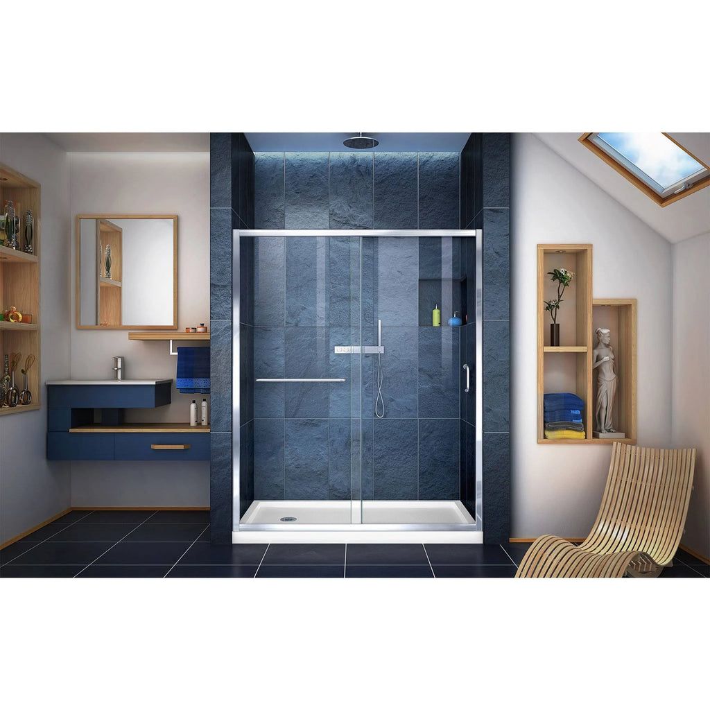 Sliding Shower Door and Shower Base Left Drain M873397