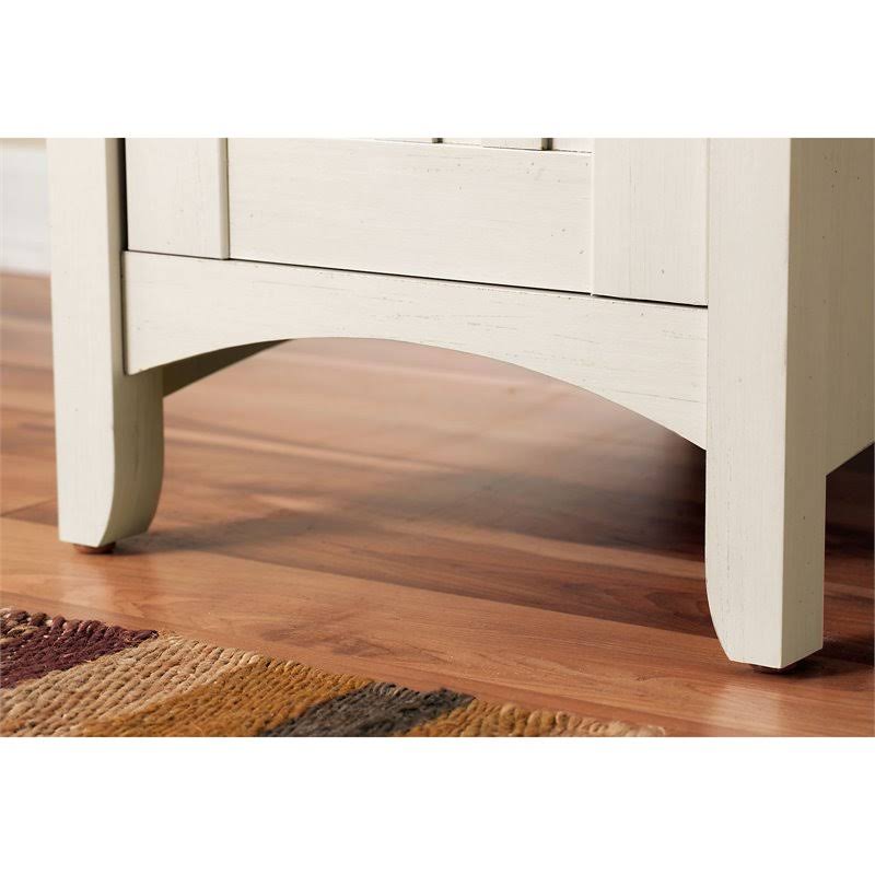 Antique White L Shaped Desk with Storage D27382