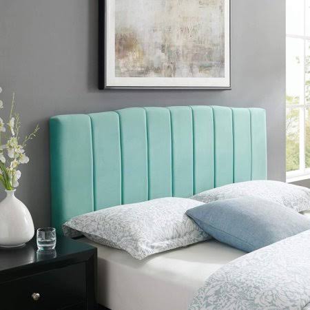 Mint Channel Tufted Velvet Twin Headboard E45269