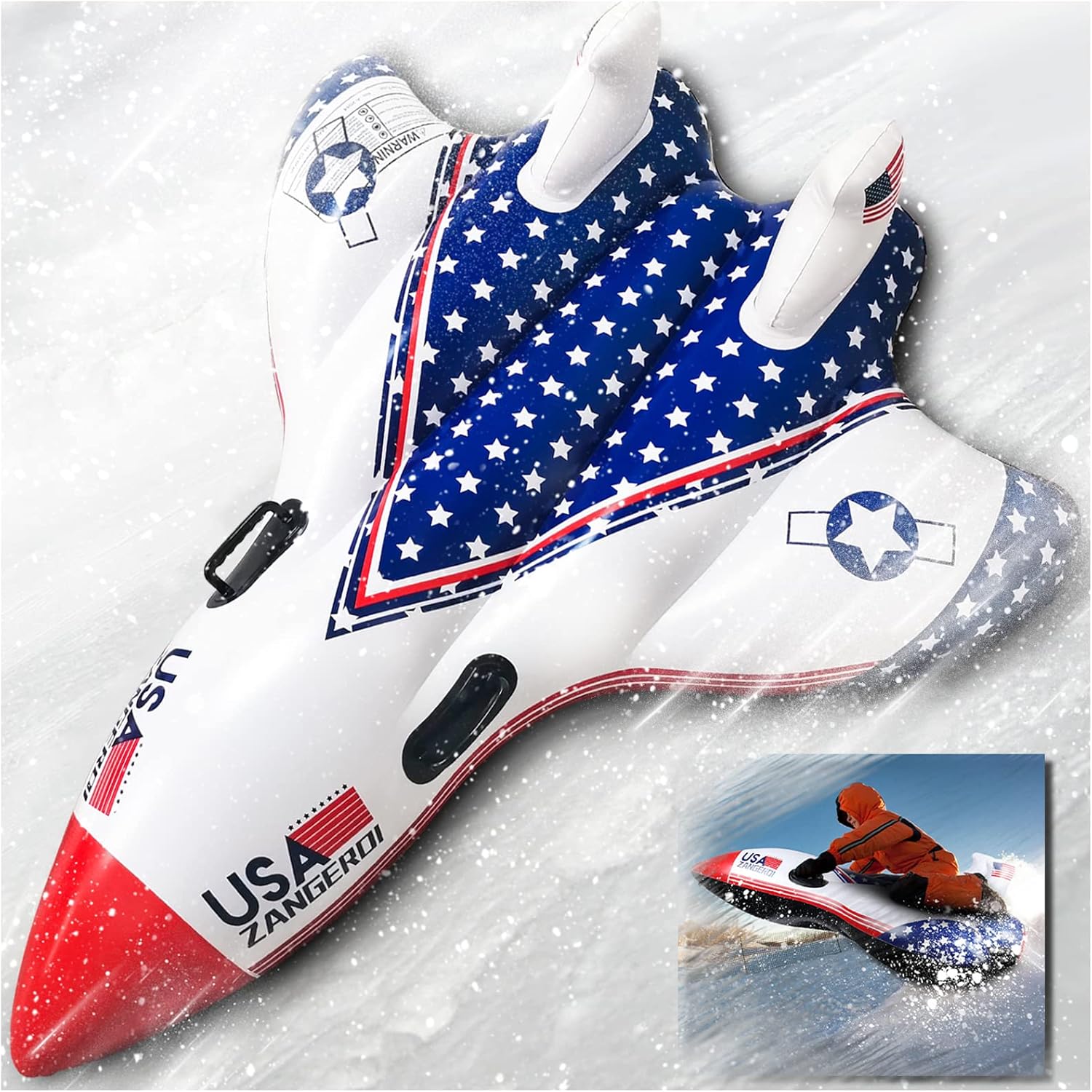 Heavy Duty Inflatable Snow Sled Pack of 2 Z178974