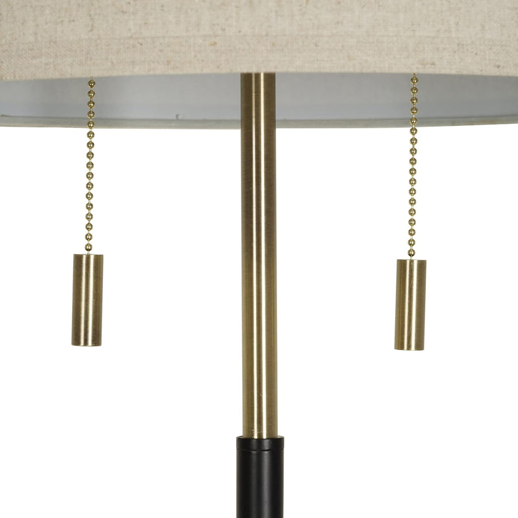 Black & Antique Brass 2-Light Table Lamp Z9035