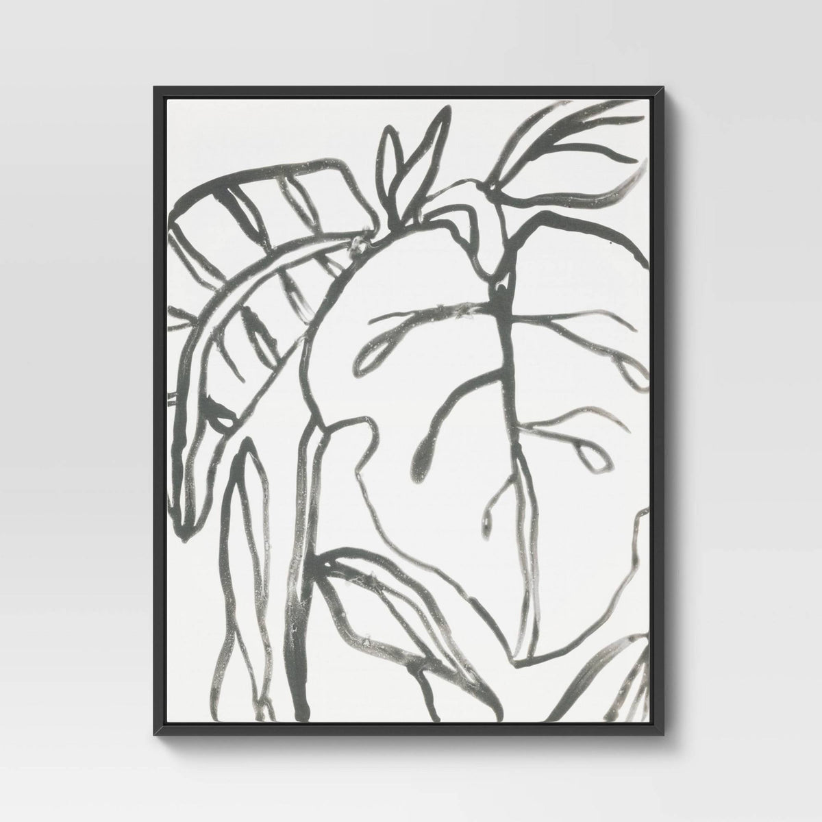 Botanical Sketch Framed Wall Canvas White/Black I586971