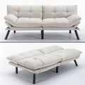 70" Modern Velvet Futon Sleeper Sofa Bed with Adjustable Backrests and Folding Armrest G69604