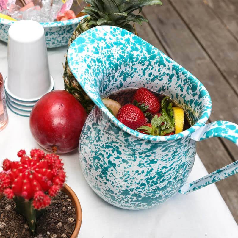 Grey & White Marble Enamelware Pitcher K1062
