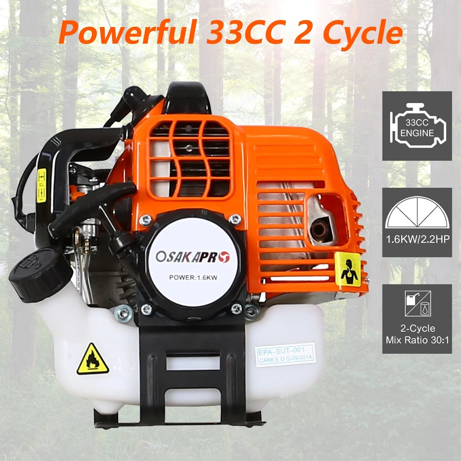 4 in 1 String Trimmer Lawn Edger Grass Brush Cutter Cordless Mower Garden Tool with Gas Pole Saw and Hedge Trimmer G724
